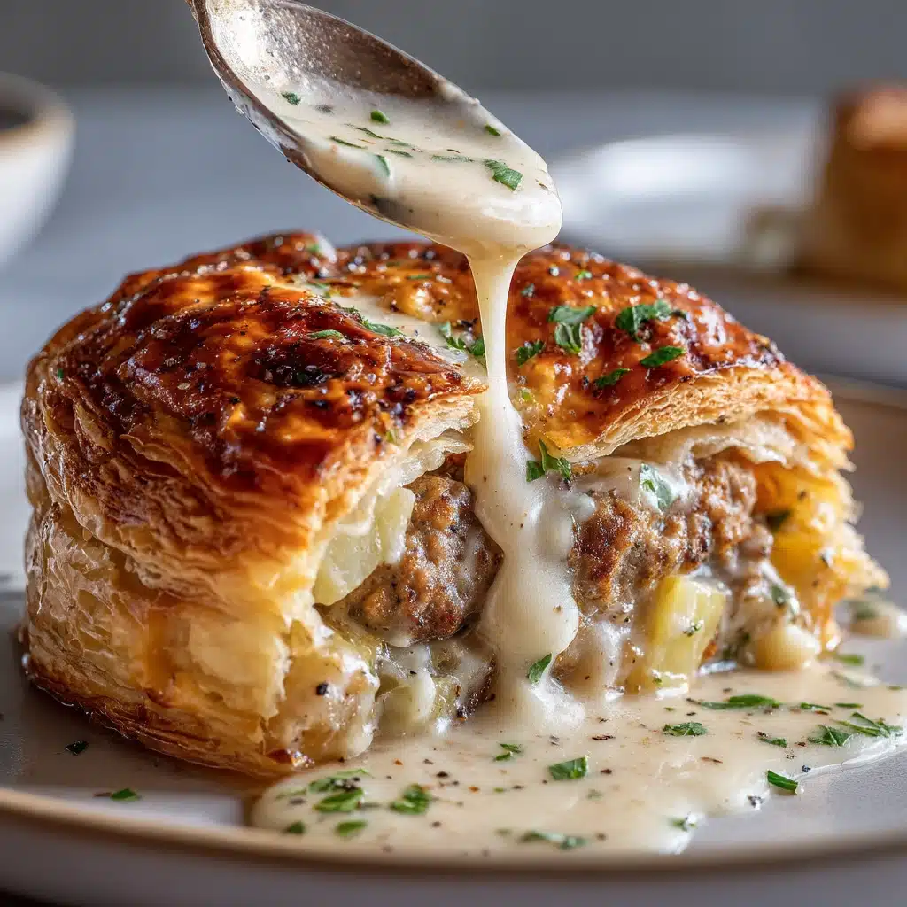 Sausage Gravy Puff Pie Recipe - Recipe Image
