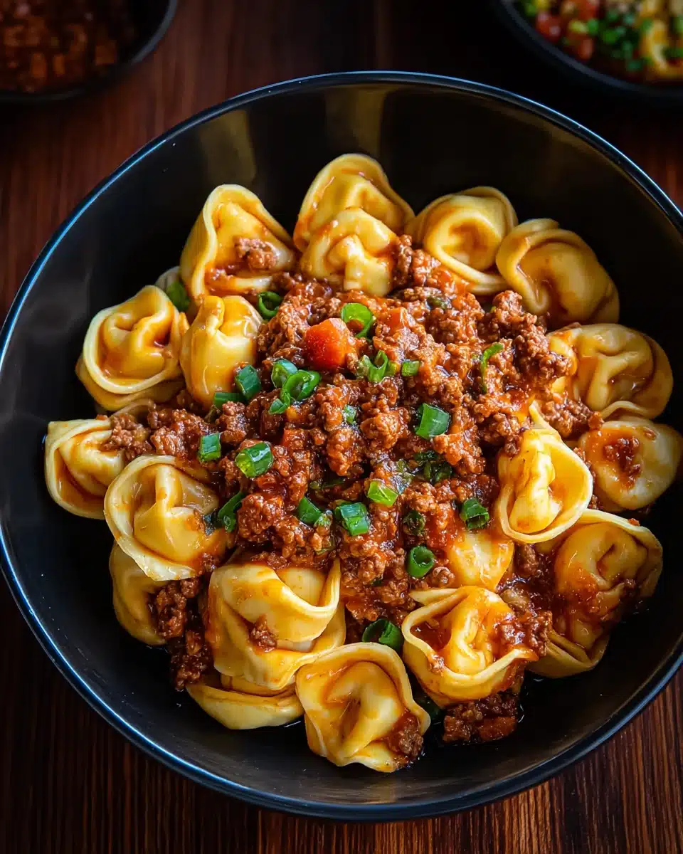 Cheesy Beef Enchilada Tortellini Skillet Recipe