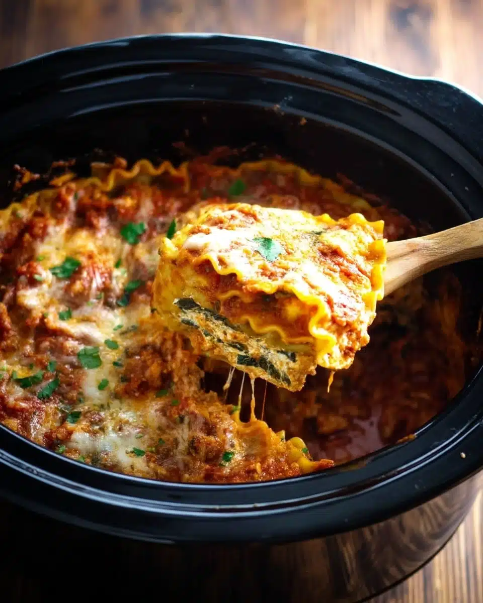 Super Easy Skinny Veggie Crockpot Lasagna Recipe