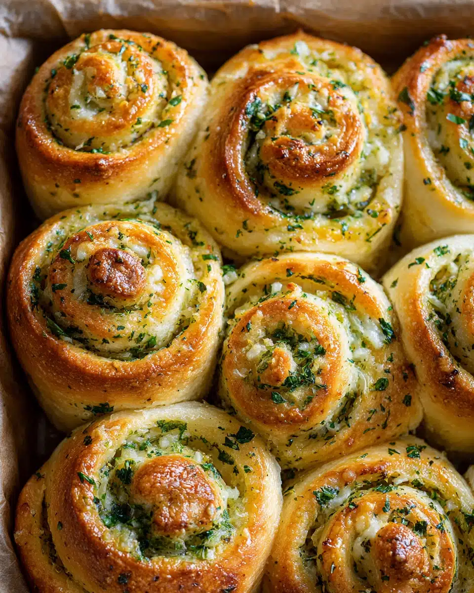 Cheesy Garlic Swirl Rolls Recipe