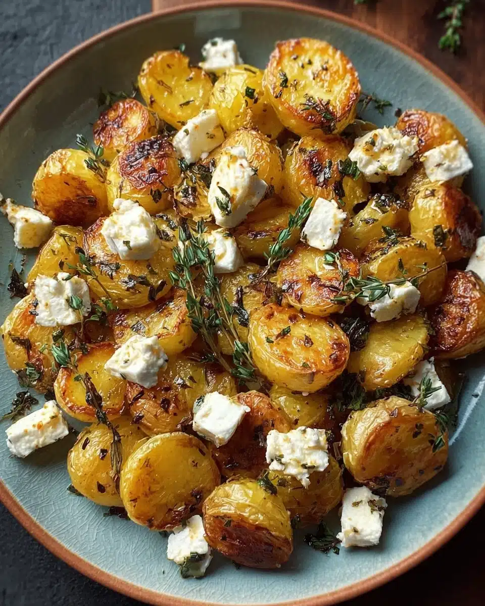 Roasted Potatoes with Baked Feta and Garlic Recipe