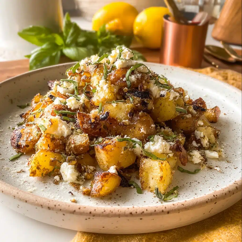 Roasted Potatoes with Baked Feta and Garlic Recipe - Recipe Image