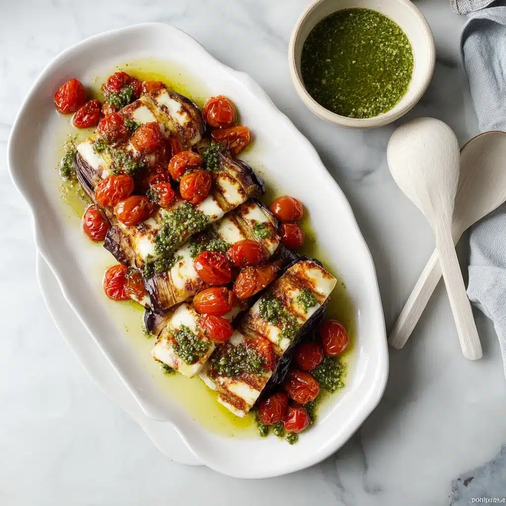 easy one-pan basil halloumi chicken with tomatoes Recipe - Recipe Image