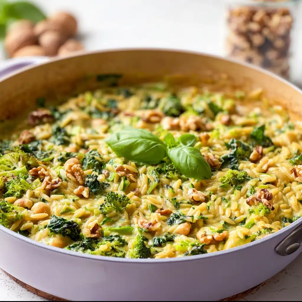 One Pot Creamy Pesto Orzo Recipe - Recipe Image