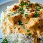 CREAMY SMOTHERED CHICKEN AND RICE RECIPE