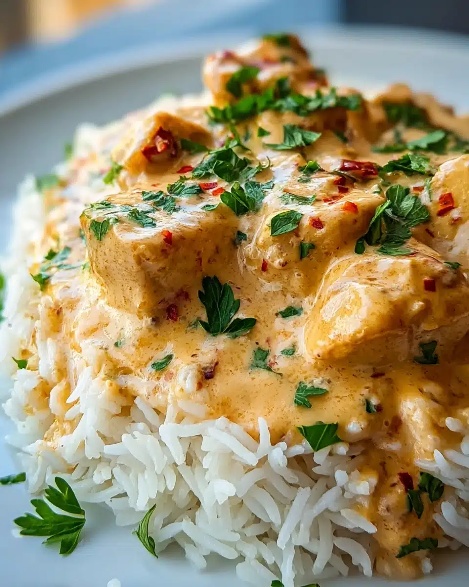 CREAMY SMOTHERED CHICKEN AND RICE RECIPE