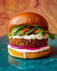 Lentil Burgers with Yogurt Herb Sauce Recipe