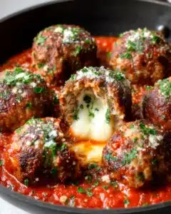 Mozzarella Stuffed Meatballs Recipe