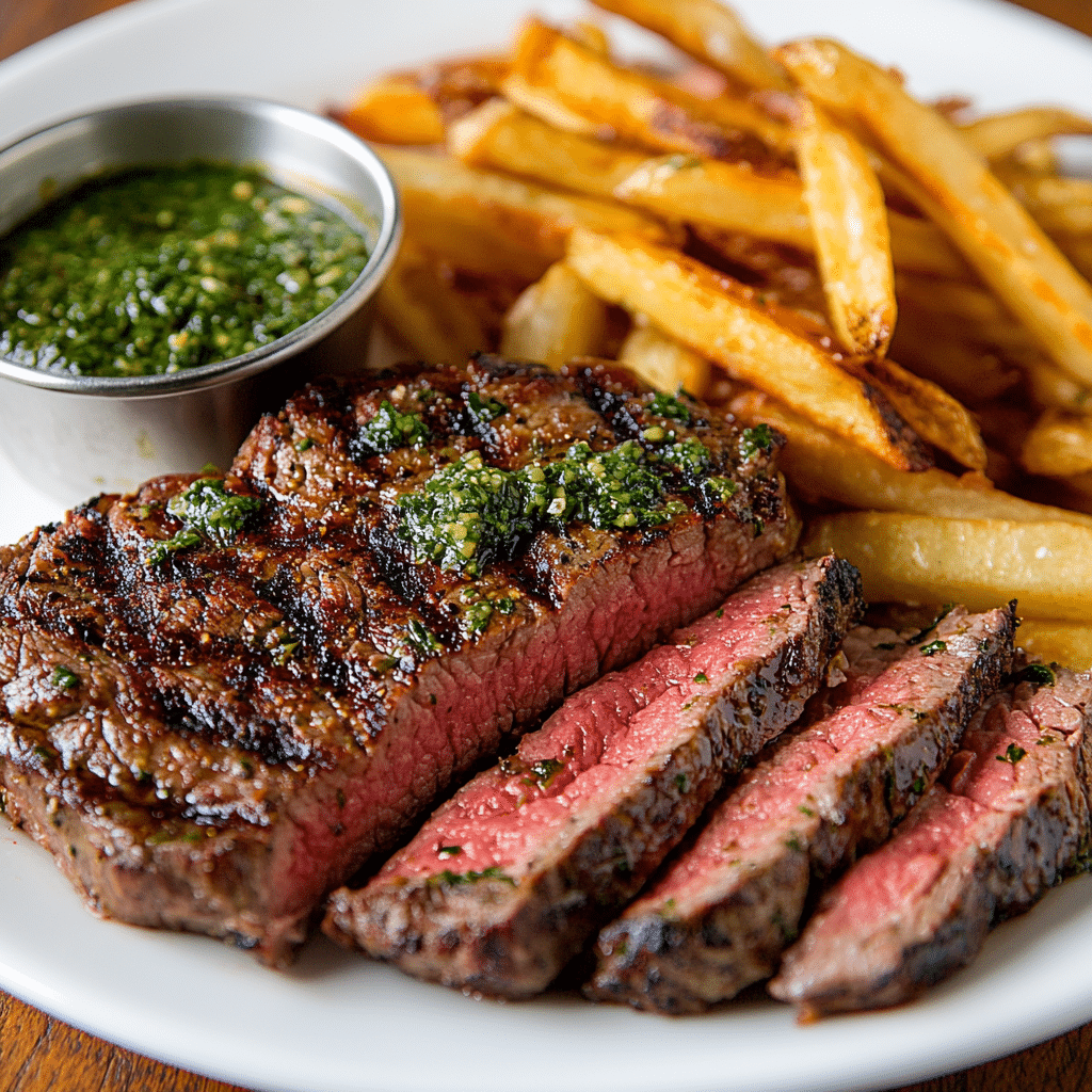 Steak Frites with Herb Mustard