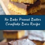 No Bake Peanut Butter Cornflake Bars Recipe