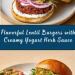 Lentil Burgers with Yogurt Herb Sauce Recipe
