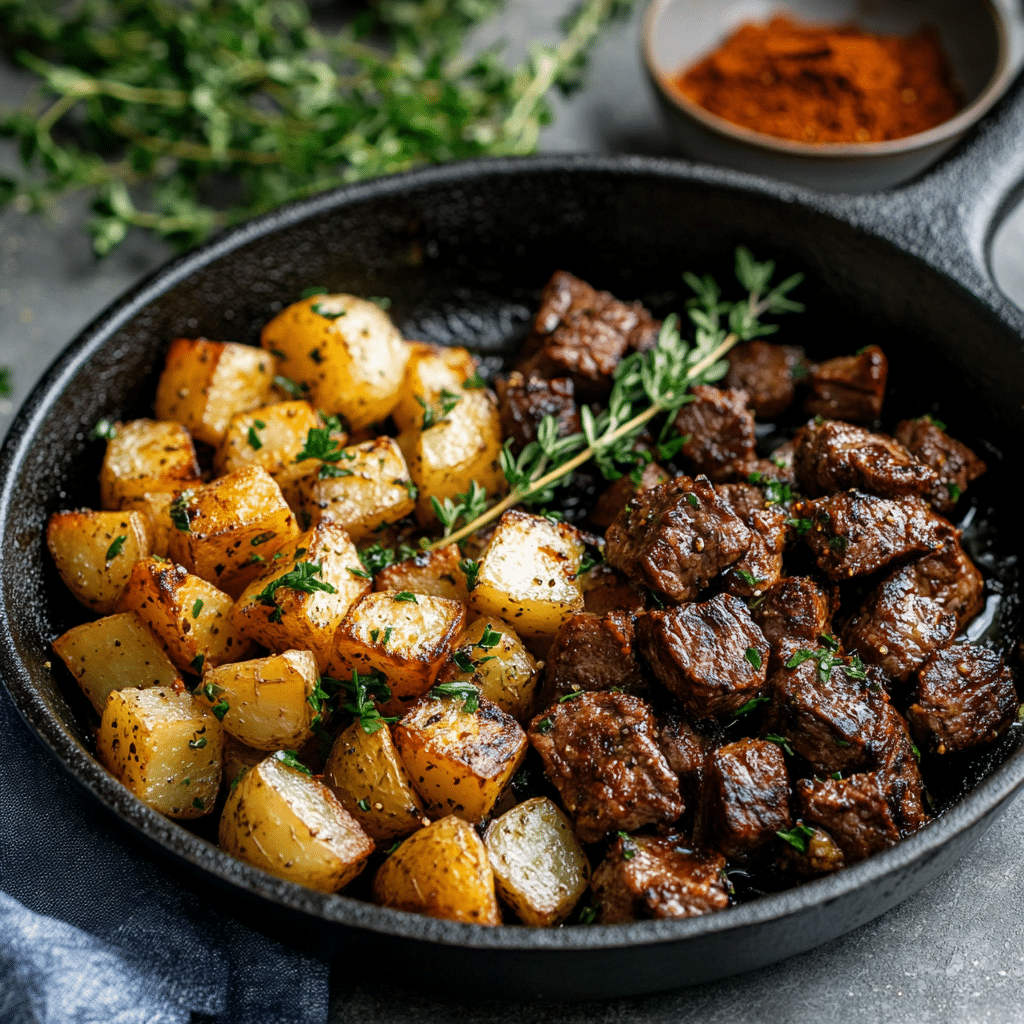 Steak Bites and Potatoes