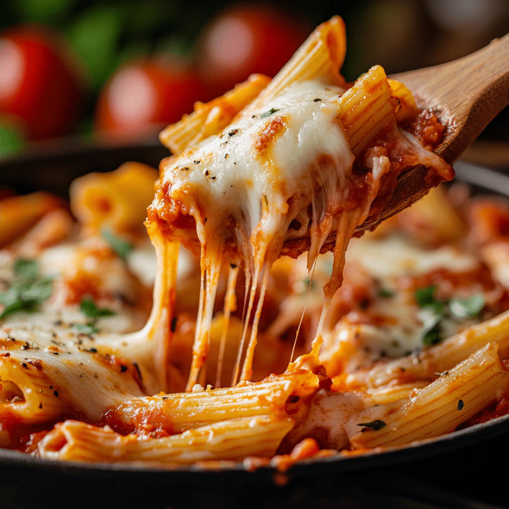 Chicken Parmesan Pasta Skillet