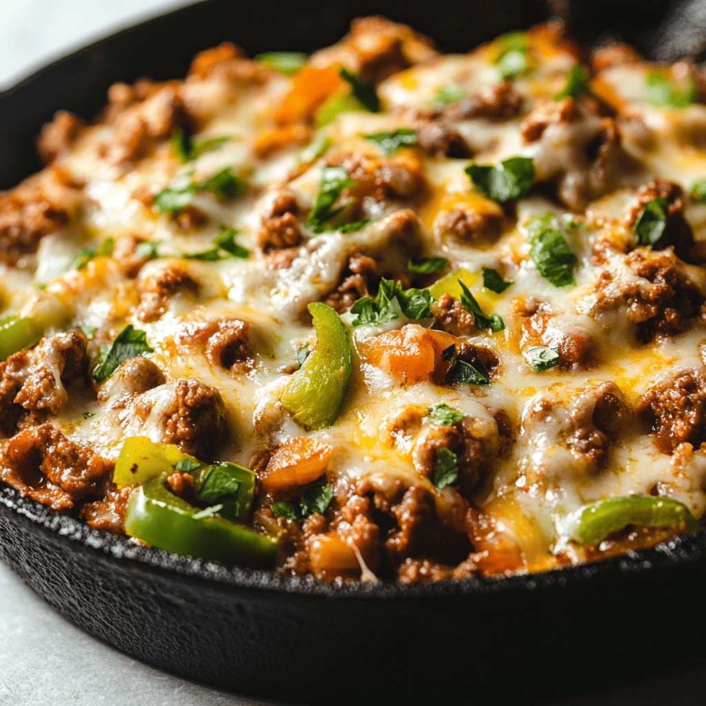 Philly Cheese Beef Skillet