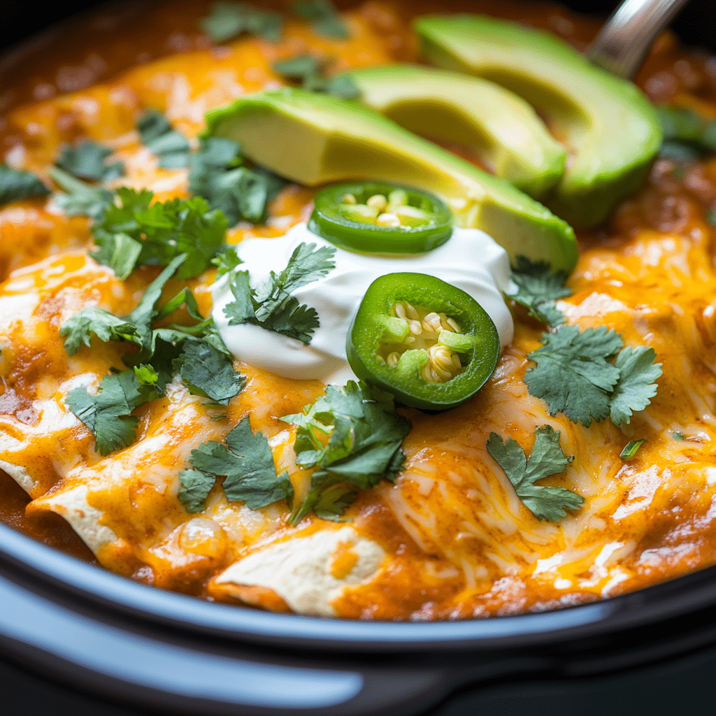 Slow Cooker Chicken Enchiladas