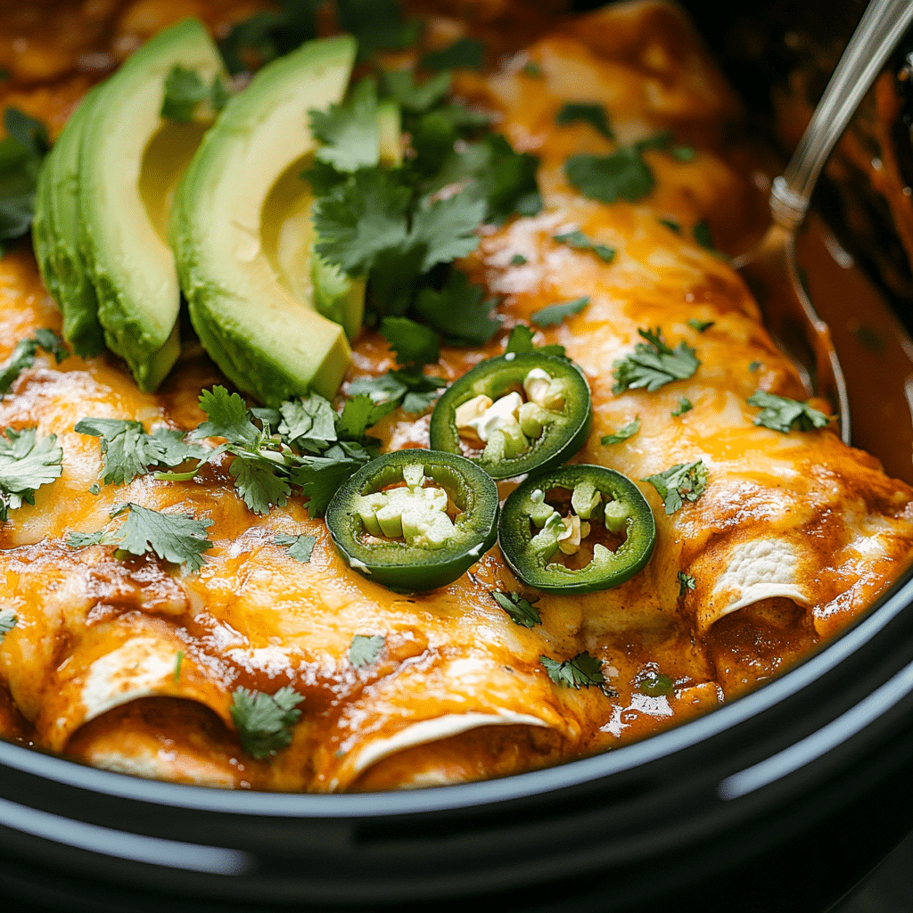 Slow Cooker Chicken Enchiladas