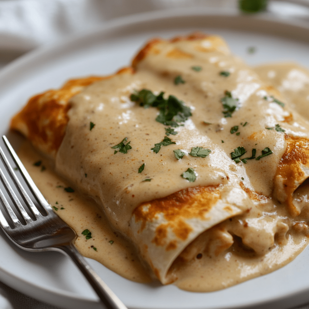 Easy Creamy White Chicken Enchiladas