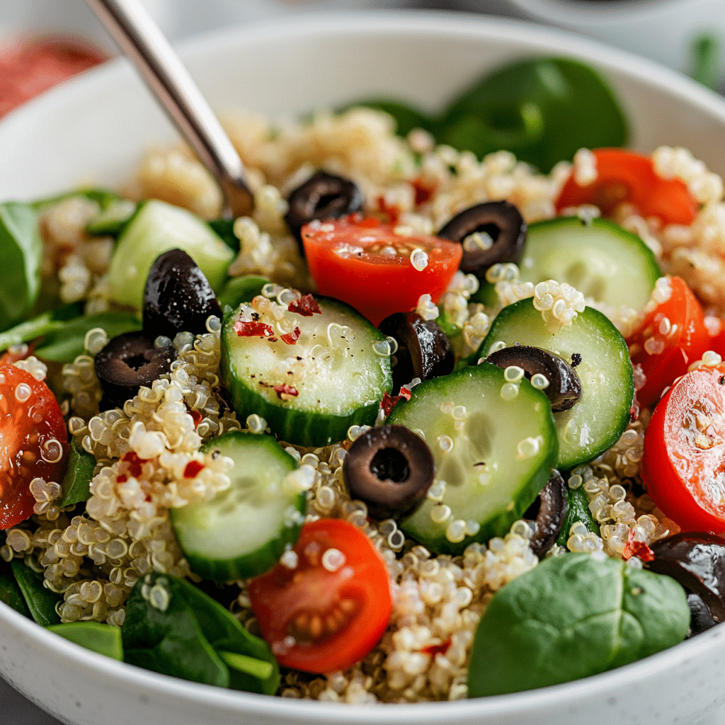 Easy Quinoa Spinach Avocado Power Salad Recipe
