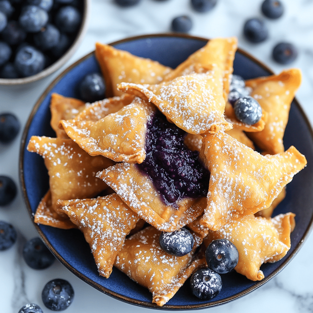 Air Fryer Blueberry Cheesecake Wontons