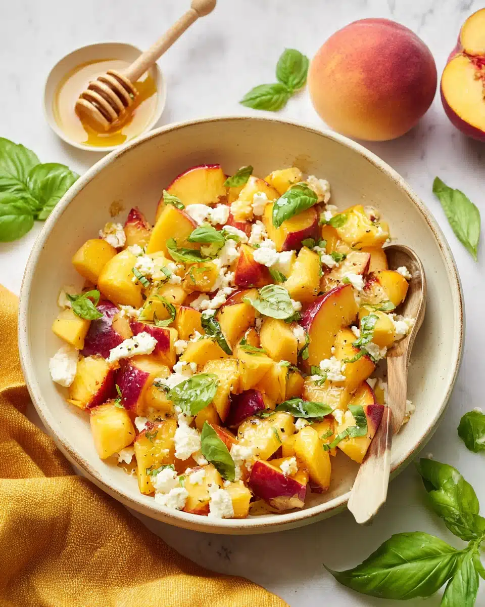Peach Salad Recipe with Basil Recipe