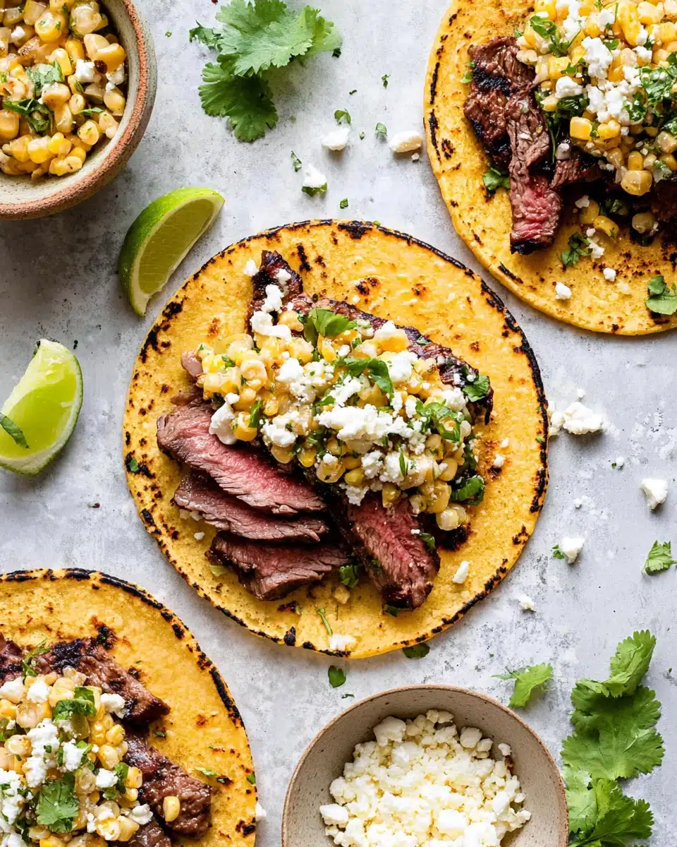 Grilled Skirt Steak and Elote Tacos Recipe