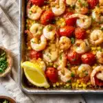 Sheet Pan Shrimp with Corn and Tomatoes Recipe