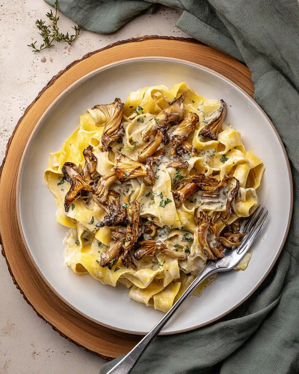 Hen of the Woods Pasta with Creamy Tarragon Sauce Recipe