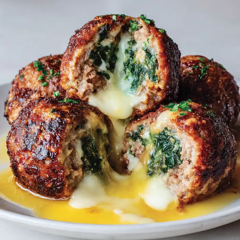 Spinach Garlic Mozzarella Meatballs Recipe - Recipe Image