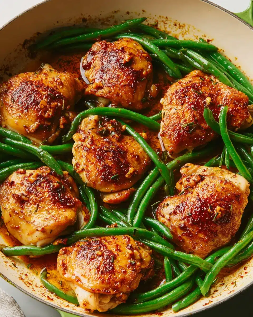 Lemon Garlic Butter Chicken and Green Beans Skillet Recipe