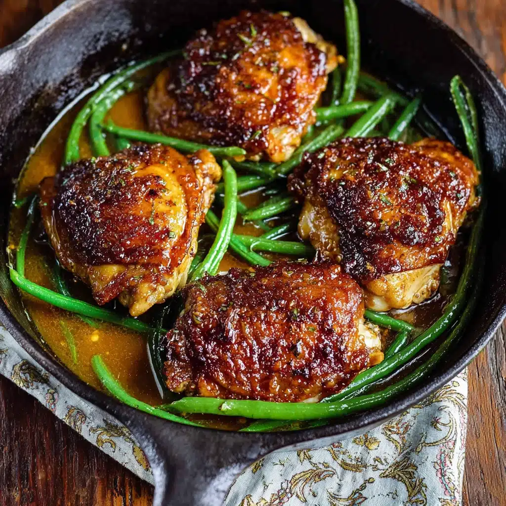 Lemon Garlic Butter Chicken and Green Beans Skillet Recipe - Recipe Image