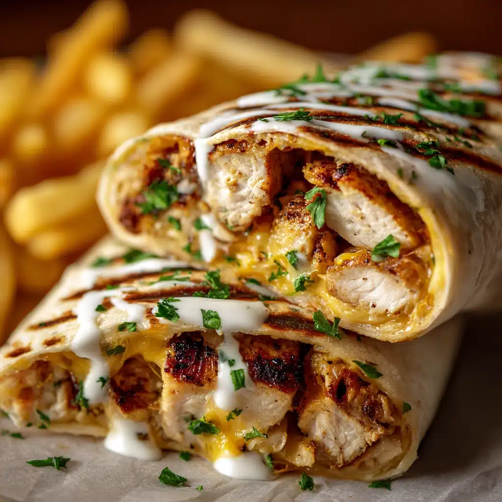 Easy Cheesy Garlic Chicken Wraps Recipe