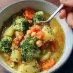 hearty fresh vegan chickpea broccoli soup Recipe