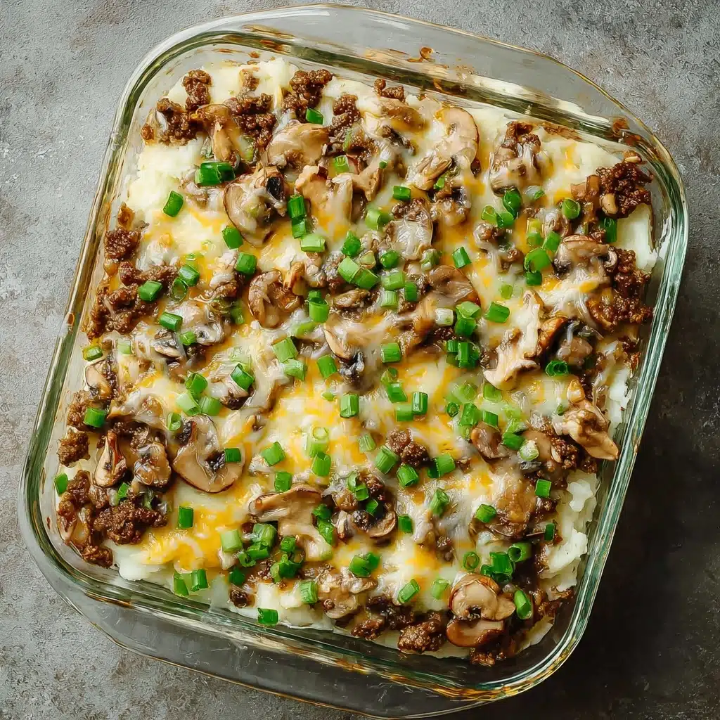 Mushroom Cheeseburger Casserole Recipe - Recipe Image