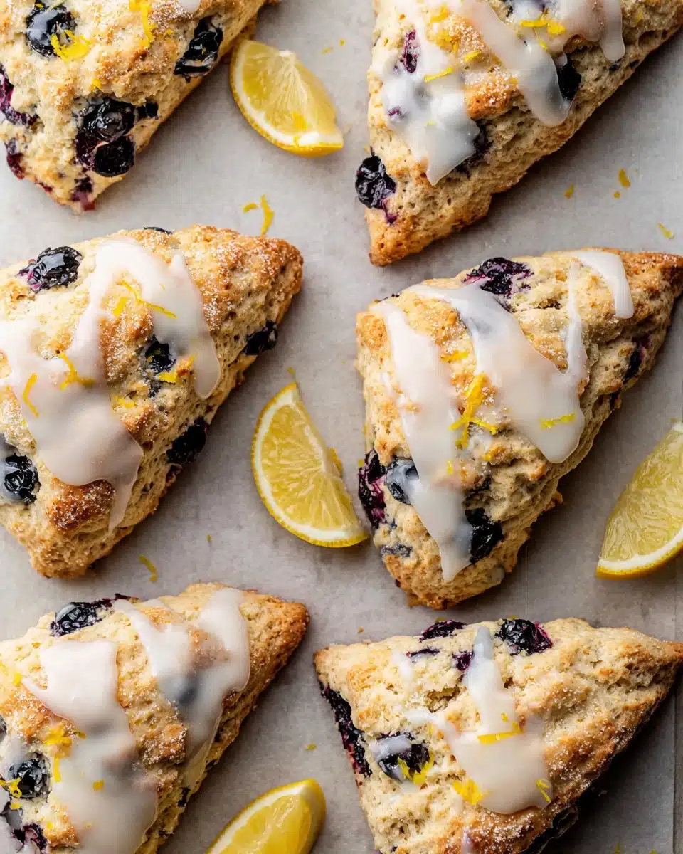 Glazed Lemon Blueberry Scones Recipe