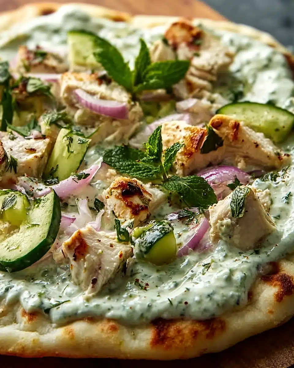 Tzatziki Chicken Naan Pizza Recipe