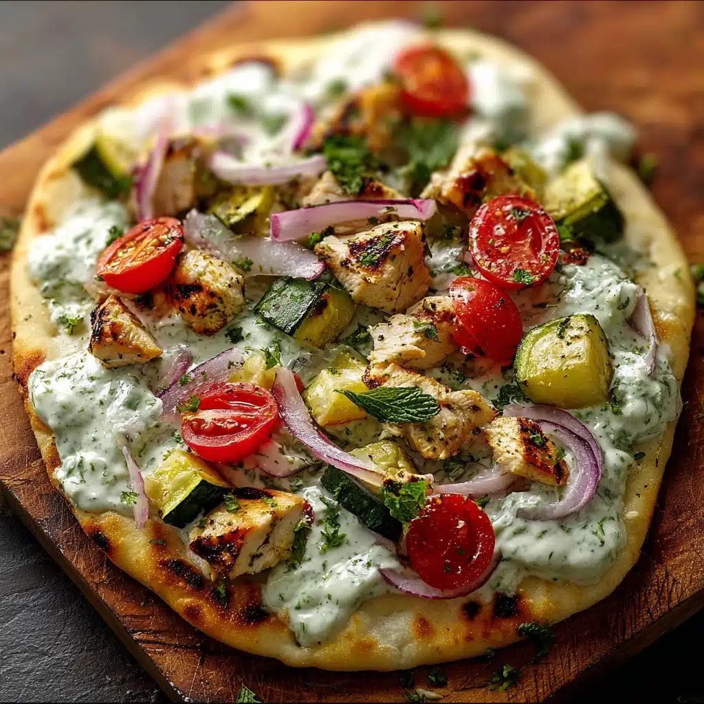 Tzatziki Chicken Naan Pizza Recipe - Recipe Image