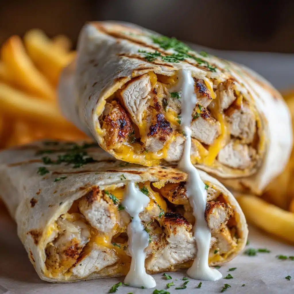 Easy Cheesy Garlic Chicken Wraps Recipe - Recipe Image