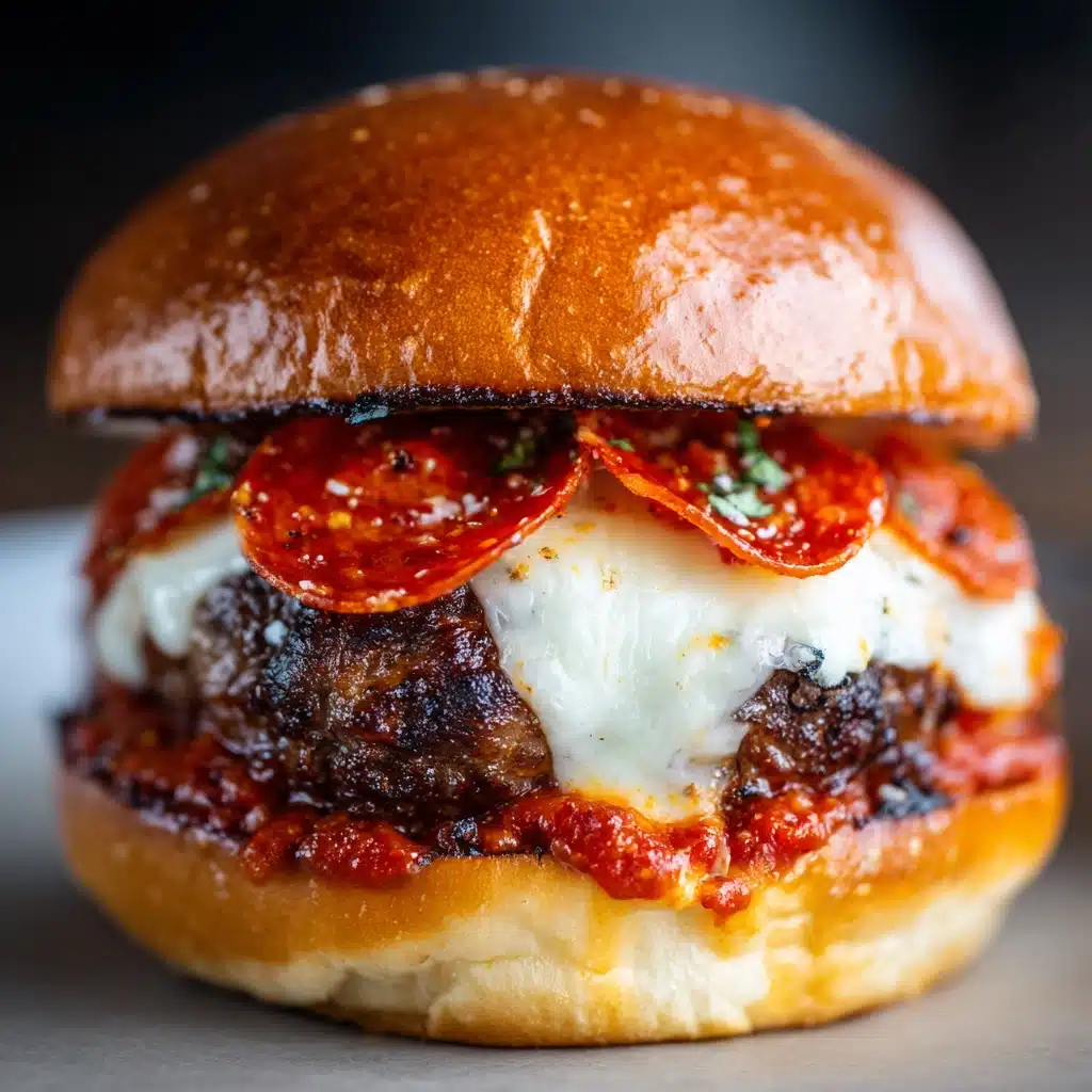 Pizza Burger Pepperoni Mozzarella Recipe - Recipe Image
