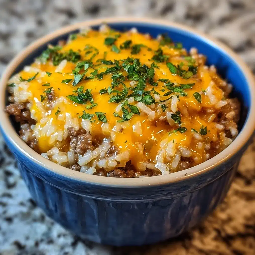Cheesy Ground Beef Rice Casserole Recipe - Recipe Image