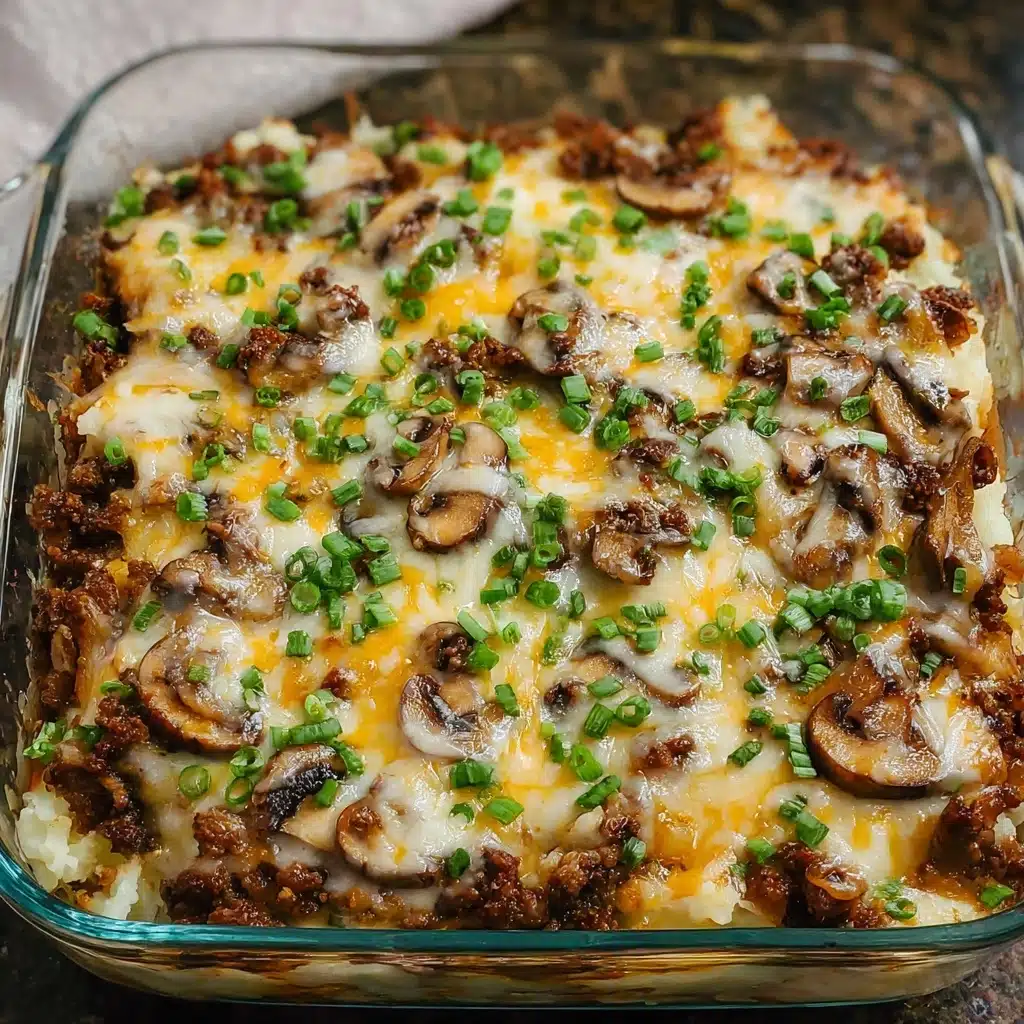 Mushroom Cheeseburger Casserole Recipe - Recipe Image