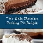 easy no bake chocolate pudding pie Recipe