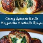Spinach Garlic Mozzarella Meatballs Recipe