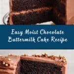 Easy Moist Chocolate Buttermilk Cake Recipe