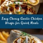 Easy Cheesy Garlic Chicken Wraps Recipe