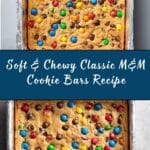 Classic M&M Cookie Bars Recipe