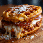 Pizza Stuffed Waffle Snacks Recipe