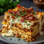 Parmesan Garlic Bacon Lasagna Recipe