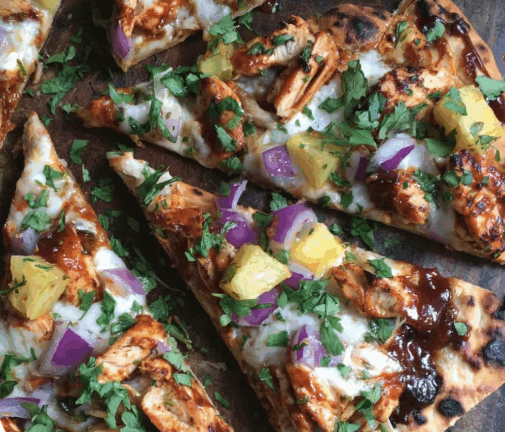 Hawaiian BBQ Chicken Flatbread Recipe