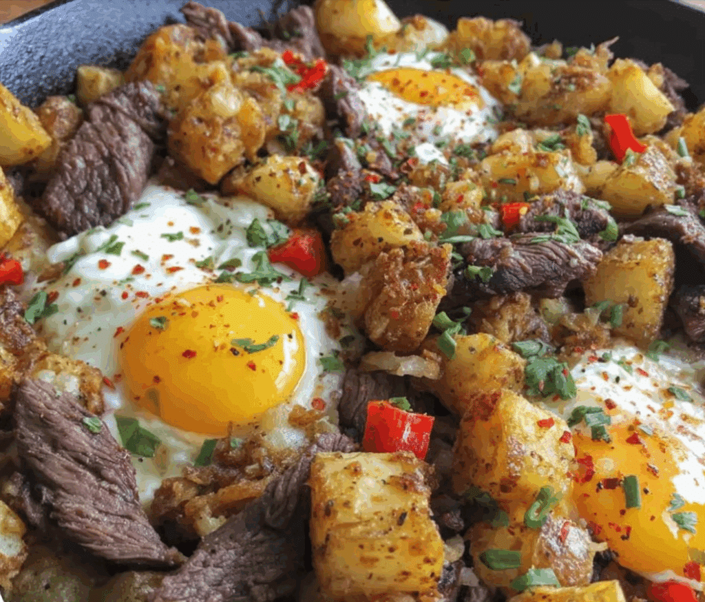 Savory Steak & Potato Breakfast Hash Recipe