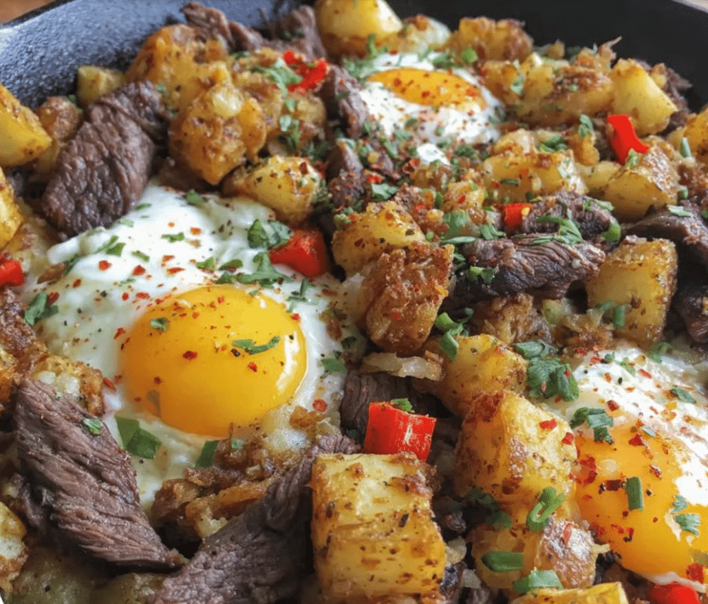 Savory Steak & Potato Breakfast Hash Recipe
